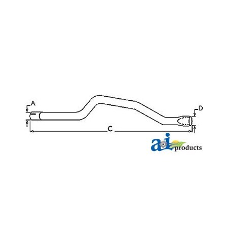 A & I Products Horizontal Tailpipe 56" x6" x4" A-313808